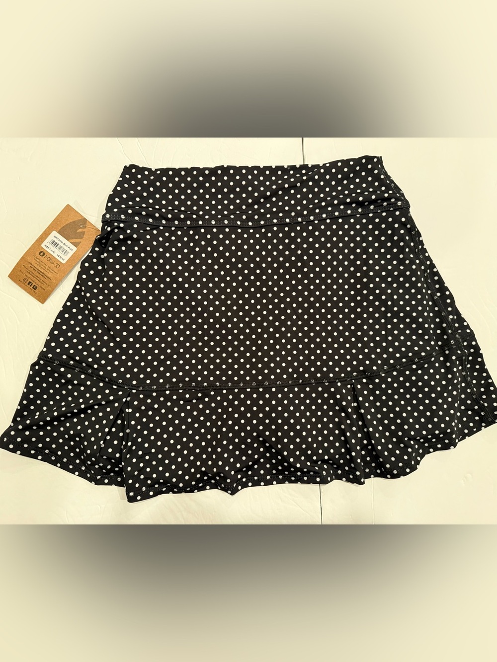 NWT‼️Dona Jo “JoJo” Athletic Skort -1.5 (Med) Black Polka Dot - Picture 2 of 10